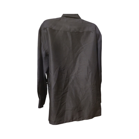 100% Silk Black Button up Oversized Medium Shacket top Vintage EUC - Picture 4 of 8